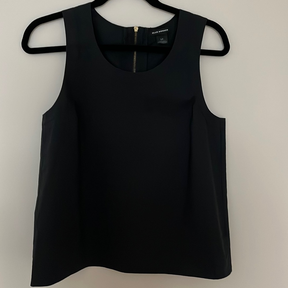 Club Monaco Black Tank Top with zippered back